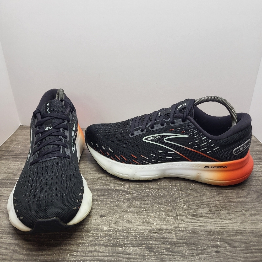 Brooks Glycerin 20 Women's Size 10 Sneakers Black Orange Road Running Shoes